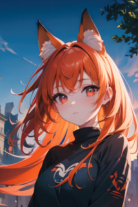 Fox Girl (640x960) Resolution Wallpaper