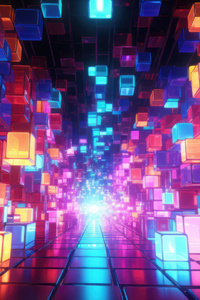 540x960 Futuristic Style Cubes Abstract 4k