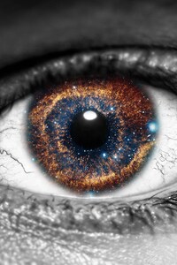 Galaxy Inside Eye (1280x2120) Resolution Wallpaper
