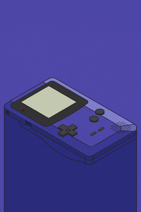 Gameboy Console Minimal Blue 5k (1440x2560) Resolution Wallpaper