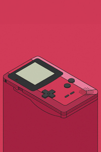 Gameboy Console Minimal Red 5k (1440x2560) Resolution Wallpaper
