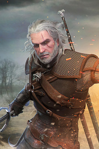 240x400 Geralt Of Rivia Witcher 4k
