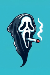 Ghost Face Smoke Cigar (480x854) Resolution Wallpaper
