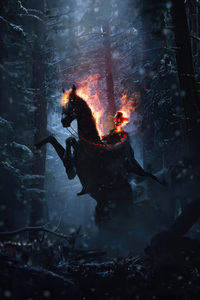 Ghost Horse Rider (320x480) Resolution Wallpaper