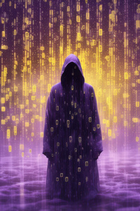 Ghost In Digital Rain 5k (1080x2160) Resolution Wallpaper