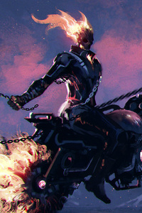 1242x2688 Ghost Rider Artwork