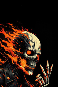 Ghost Rider Flames Of Justice (320x568) Resolution Wallpaper