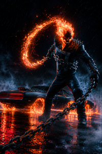 Ghost Rider Midnight Ride To Hell (1280x2120) Resolution Wallpaper