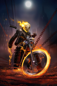 Ghost Rider Riding The Flames (720x1280) Resolution Wallpaper
