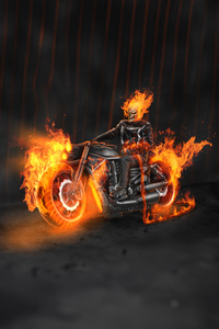 Ghost Rider Roaring Bike (240x400) Resolution Wallpaper
