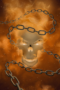 Ghost Rider Skull Illustration