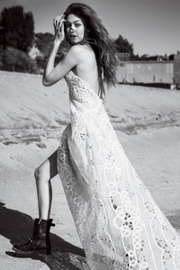 Gigi Hadid March Vogue Monochrome (1080x2160) Resolution Wallpaper