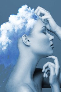 Girl Cloud Hair (240x400) Resolution Wallpaper