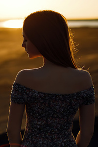Girl Depth Of Field Sunset 4k (480x854) Resolution Wallpaper