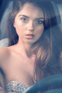 Girl In Car On Driver Side (1080x2400) Resolution Wallpaper