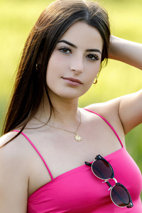 Girl In Pink Top