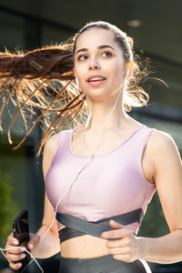 Girl Jogging Ponytail Earphones (640x960) Resolution Wallpaper