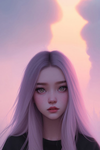 Girl Pink Hair Chromatic Elegance (720x1280) Resolution Wallpaper