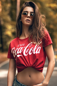 1440x2560 Girl Sunglasses Coca Cola Dress 4k