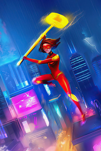 Girl Superhero (640x1136) Resolution Wallpaper