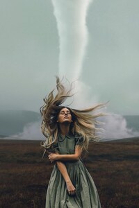 Girl Tornado Photography (1440x2560) Resolution Wallpaper