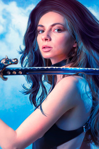 Girl Warrior With Sword (640x960) Resolution Wallpaper