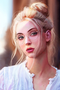 Girl With Glasses Artistic Portrait 4k (640x1136) Resolution Wallpaper