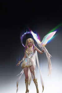 Girl With His Fantasy Bird (320x568) Resolution Wallpaper