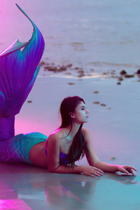 Girl With Mermaid Dress 4k