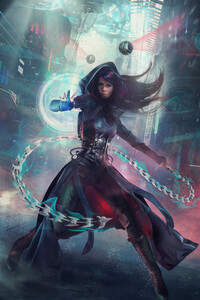 Girl With Powers (360x640) Resolution Wallpaper