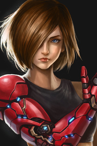 Girl With Robotic Arm (480x800) Resolution Wallpaper