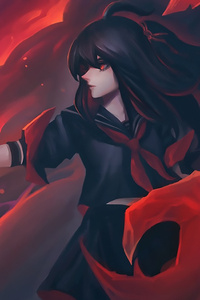 Girl With Sword Red Eyes Background Anime Original (1080x1920) Resolution Wallpaper