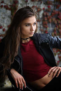 Girls Leather Jackets (240x320) Resolution Wallpaper