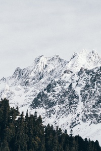 Glacier Mountains Covered In Snow 4k (1080x2160) Resolution Wallpaper