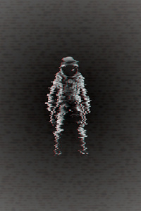 320x568 Glitched Cosmonaut