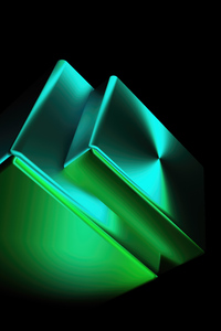 Glowing Green Abstract Shapes 5k (320x480) Resolution Wallpaper