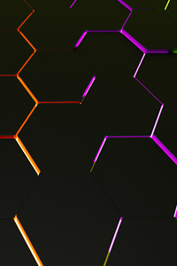 640x960 Glowing Hexagon 5k