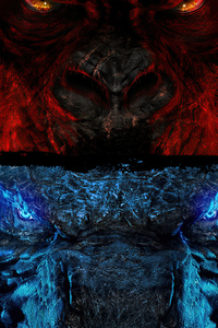 Godzilla From Godzilla Vs Kong Poster (320x568) Resolution Wallpaper