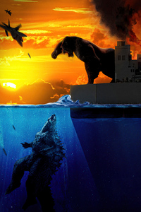 Godzilla Vs Kong Concept Artwork 4k (640x1136) Resolution Wallpaper