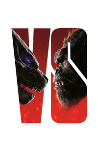 Godzilla Vs Kong White Poster 5k (240x320) Resolution Wallpaper