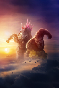 Godzilla X Kong 5k (1080x2160) Resolution Wallpaper