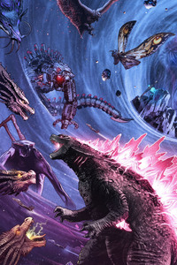 Godzilla X Kong The New Empire Artwork 4k (800x1280) Resolution Wallpaper