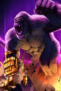 Godzilla X Kong The New Empire Artwork 8k (640x960) Resolution Wallpaper
