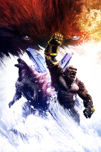 Godzilla X Kong The New Empire Movie 4k (1440x2560) Resolution Wallpaper