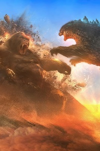 Godzilla X Kong The New Empire Movie Fight (1125x2436) Resolution Wallpaper
