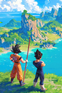 Goku And Vegeta (1125x2436) Resolution Wallpaper