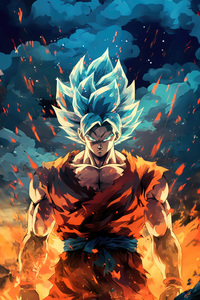 Goku Dynamic Pose (1440x2960) Resolution Wallpaper