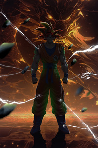 Goku Electric Fury Lightning Strikes (360x640) Resolution Wallpaper