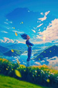 Goku Facing The Horizon (1242x2668) Resolution Wallpaper