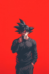 Goku Recharging With Coffee (1080x2280) Resolution Wallpaper